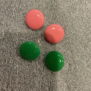 Pink and Green clip on earrings Set “Kate spade inspired colours”